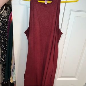 Red High neck shift dress